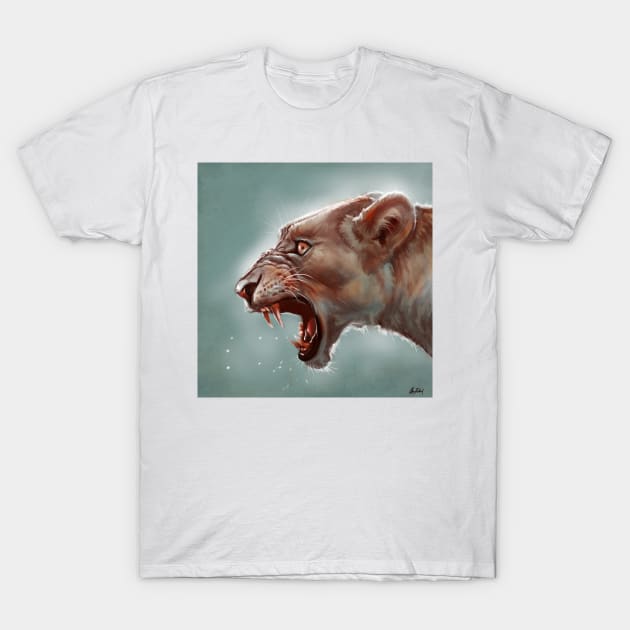 Lioness portrait T-Shirt by Artofokan